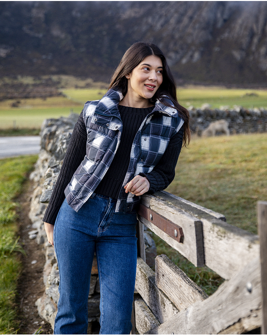 ELM CEDAR CHECK PUFFER VEST