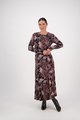 VASSALLI ROUND NECK PRINTED KNIT DRESS