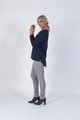 VASSALLI  MERINO LONG SLEEVE TOP W BACK BUTTON