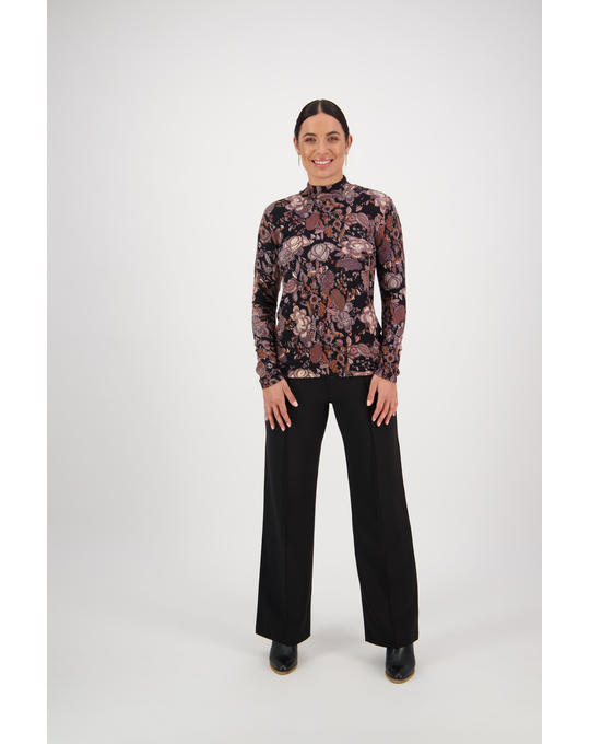 VASSALLI LONG SLEEVE TOP WITH HIGH NECK
