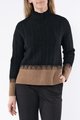 JUMP CONTRAST CABLE PULLOVER
