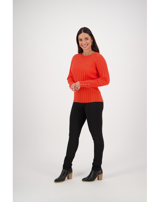 VASSALLI ROUND NECK RIBBED KNIT JUMPER 