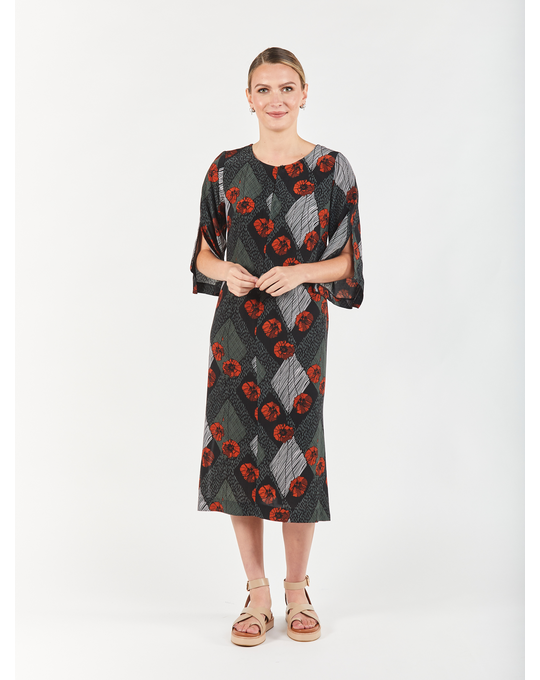 OBI POPPY SHIFT DRESS