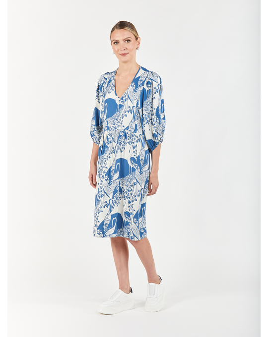 OBI FLOCK SHIFT DRESS