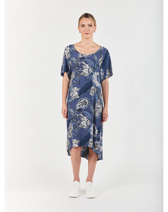 OBI PAISLEY RAGLAN DRESS