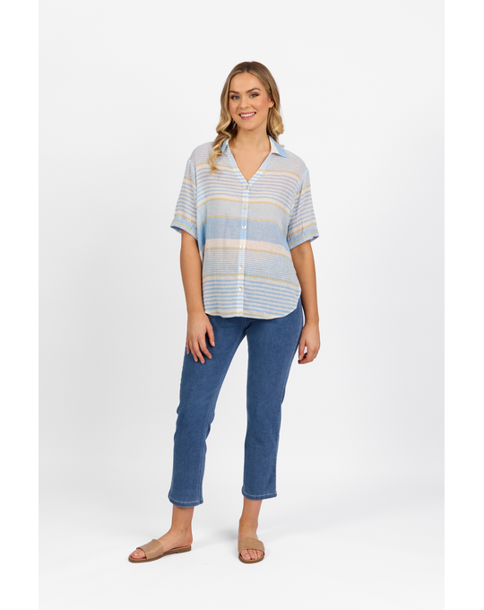 VASSALLI DROPPED SHOULDER SHIRT WITH ROUNDED HEM