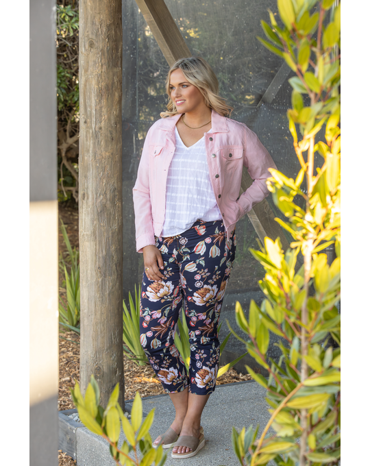 VASSALLI SKINNY PRINT LEG 7/8 PULL ON PANT