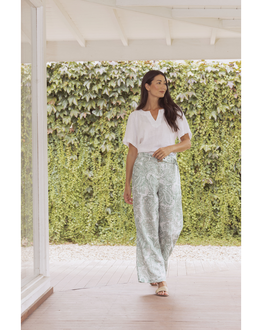 JUMP V NECK FLUTTER SHORT SLEEVE TOP