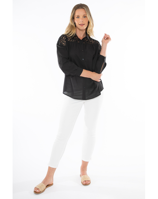 JUMP BRODERIE SHOULDER SHIRT