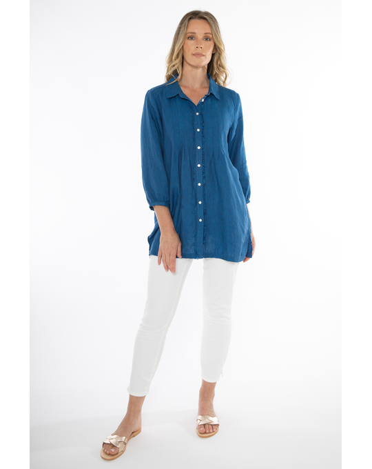 JUMP FRAYED TUNIC SHIRT