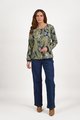 VASSALLI LONG SLEEVE FRONT KEYHOLE NECK TOP WITH RIB CUFF