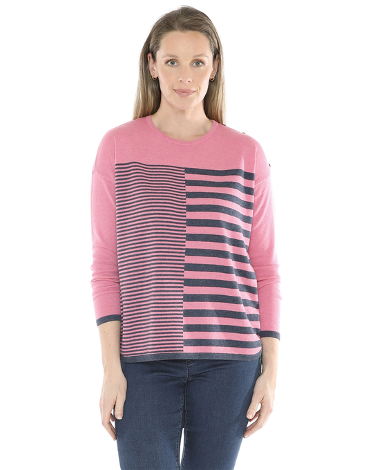 JUMP MIXED STRIPE PULLOVER