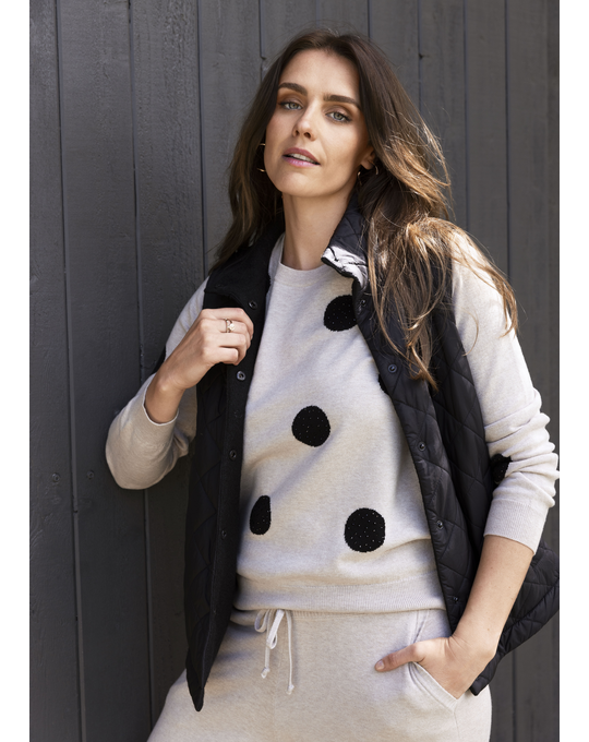 JUMP DIAMANTE SPOT PULLOVER 