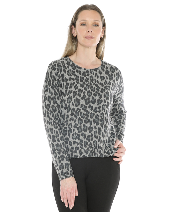 JUMP SNOW LEOPARD KNIT PULLOVER