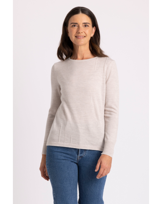 ROYAL MERINO CREW NECK FINE STRIPE JUMPER