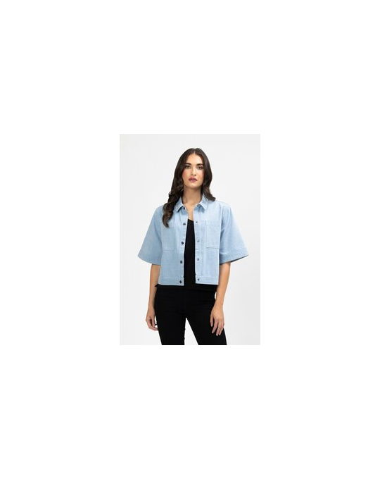 LEILA AND LUCA SHORT SLEEVE BOXY SHACKET