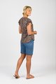 VASSALLI PRINTED DROP SHOULDER TOP WITH SHIRRING DETAIL