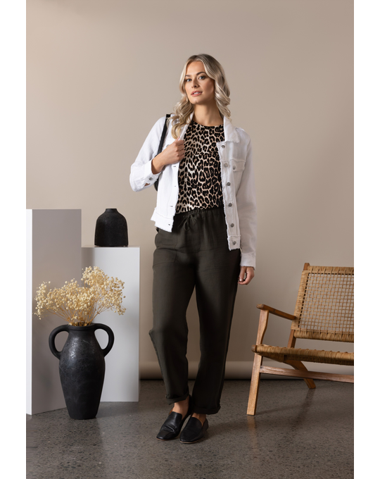 VASSALLI LINEN JACKET WITH FRAYED SEAMS