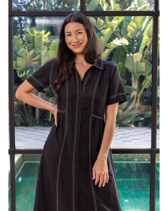 JUMP CONTRAST STITCH DRESS