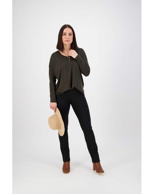 VASSALLI SLIM LEG FULL LENGTH PONTI PULL ON PANT