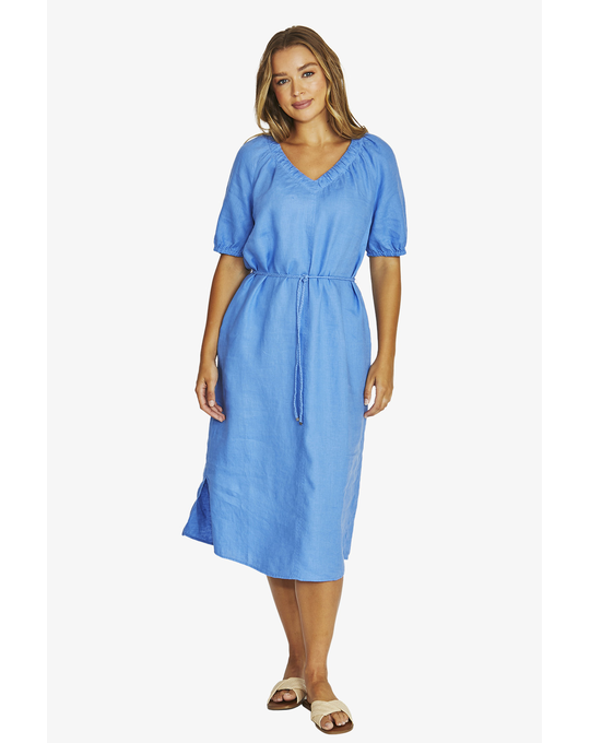 JUMP GATHER V-NECK DRESS