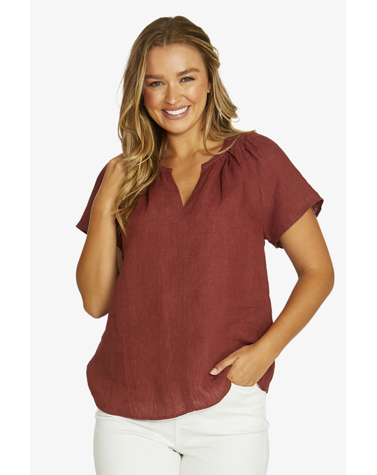 JUMP SHIRRED NECK TOP