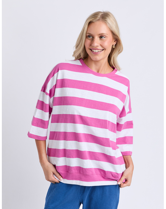 ELM MAZIE BLOCK STRIPE SWEAT