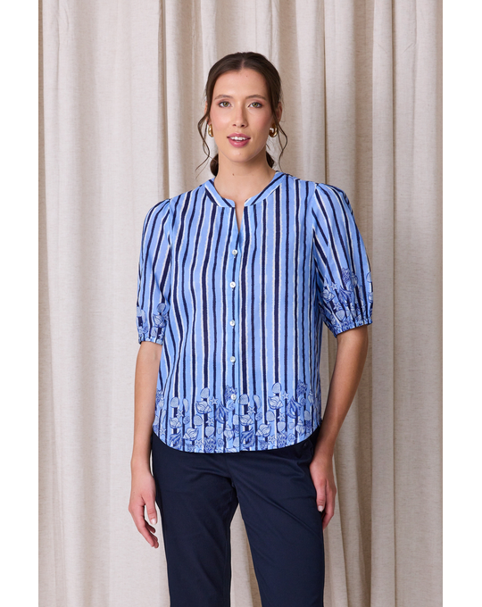 NEWPORT SHORE STRIPE BLOUSE