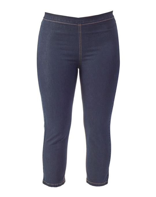VASSALLI 7/8 LENGTH LEGGING CONTRAST STITCH DENIM JEAN