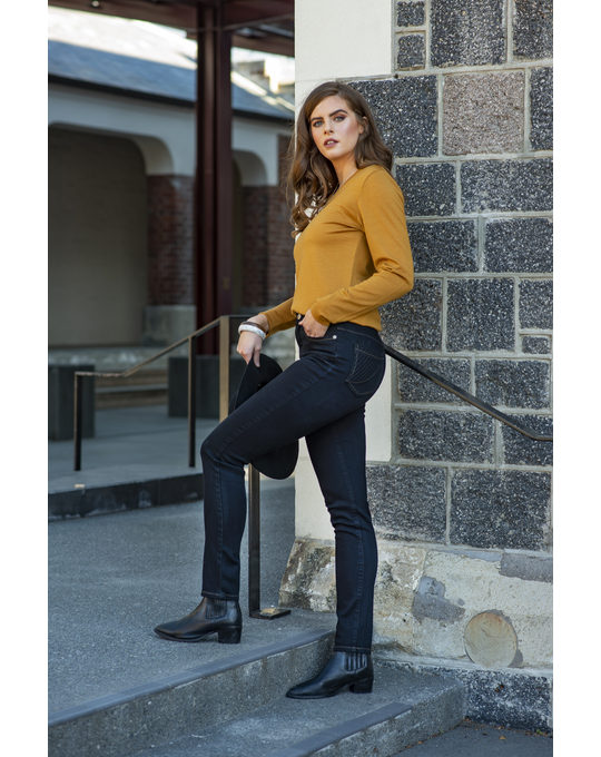 VASSALLI BASKET WEAVE POCKET SKINNY LEG JEAN