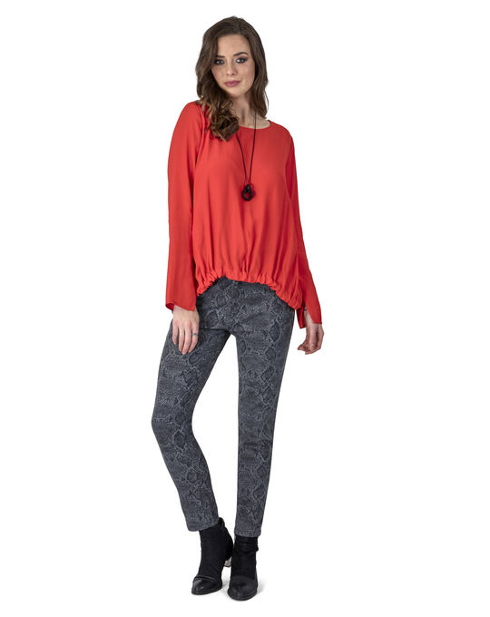 VASSALLI LONG SLEEVE TOP WITH GATHERED FRONT HEM Sale Status Clothing VASSALLI W 20