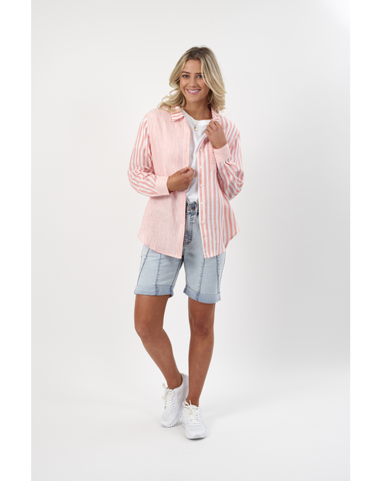 KNEWE STRIPE BOYFRIEND SHIRT Shirts Status Clothing KNEWE S 22