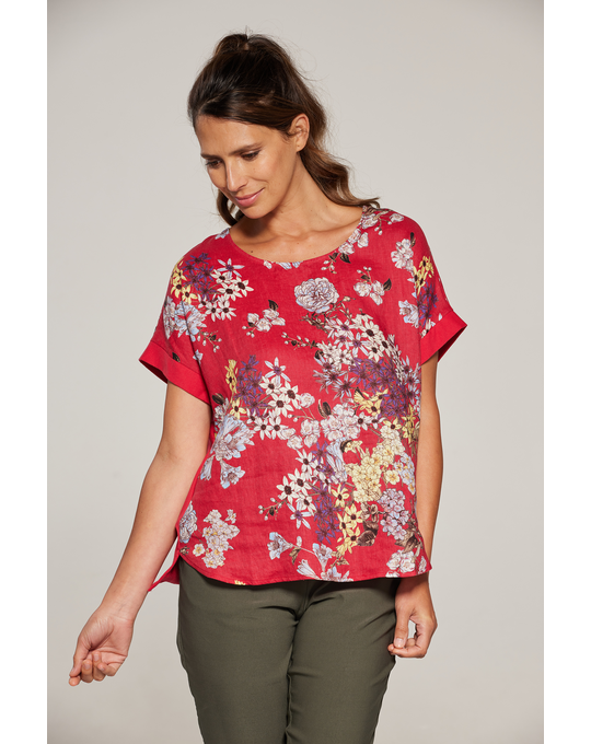 NEWPORT MARGOT SPLICED LINEN TOP Tops Status Clothing NEWPORT S 22