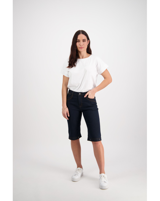 VASSALLI DENIM SHORT WITH CONTRAST STITCHING