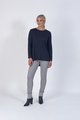 VASSALLI  MERINO LONG SLEEVE TOP W BACK BUTTON