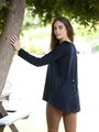 VASSALLI  MERINO LONG SLEEVE TOP W BACK BUTTON