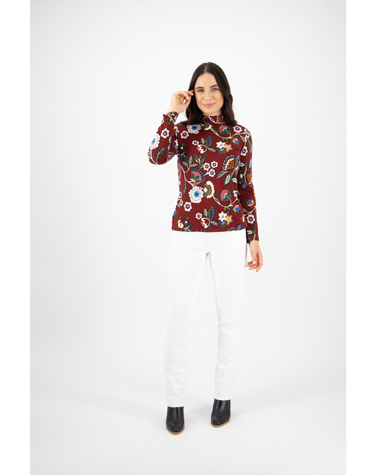 VASSALLI LONG SLEEVE TOP WITH HIGH NECK
