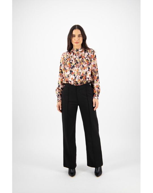 VASSALLI WIDE LEG FULL LENGTH DRESS PANT WITH ELASTIC