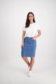 VASSALLI CONTRAST STITCH DENIM SKIRT