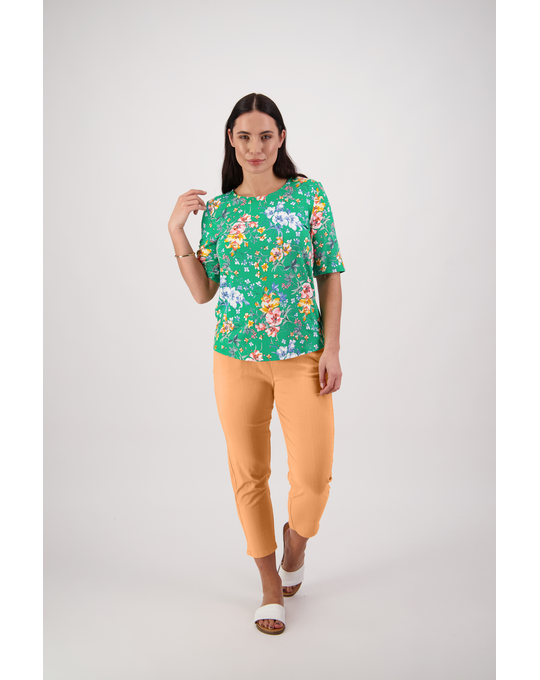 VASSALLI 3/4 SLEEVE ROUND NECK KNIT TOP