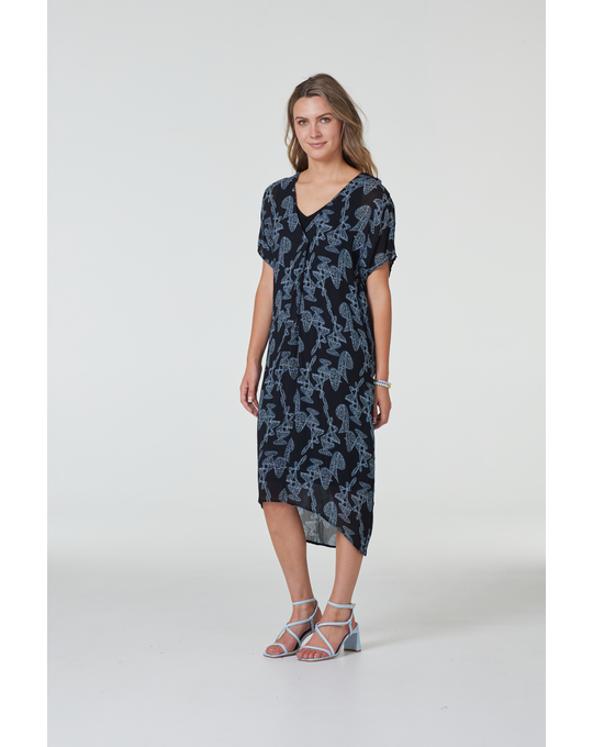 OBI WINDCHIME PLEAT DRESS